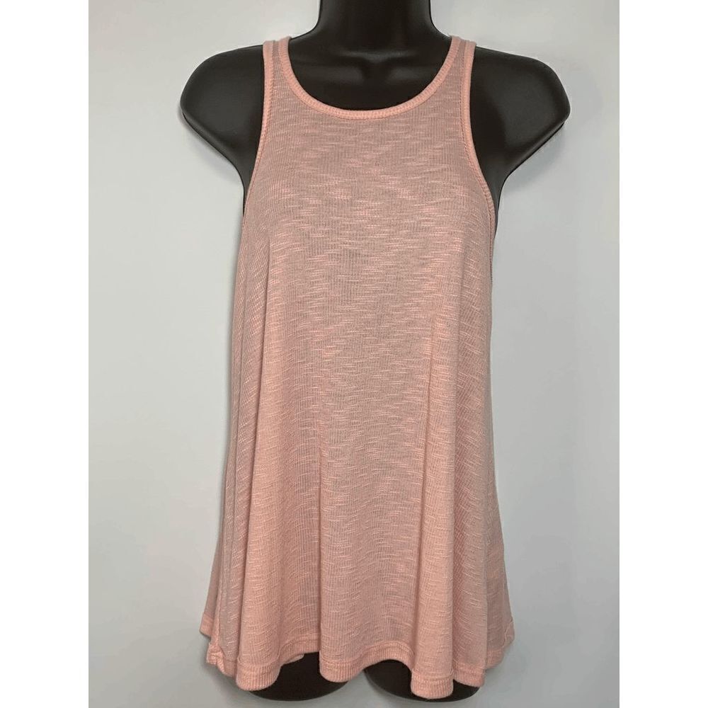 Free People Women's Semi-Sheer Relaxed Fit Sleeveless Pink Tank Top Size S NWT